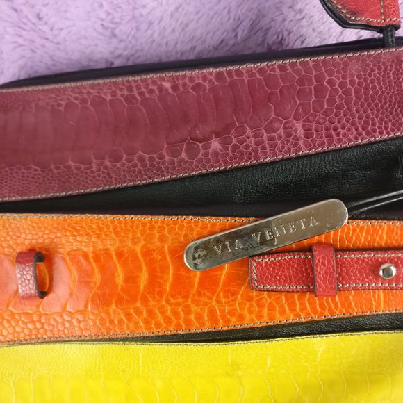 VIA VENETA Provoque Pure Ostrich Quill Leather Handbag Limited Edition - Picture 6 of 14